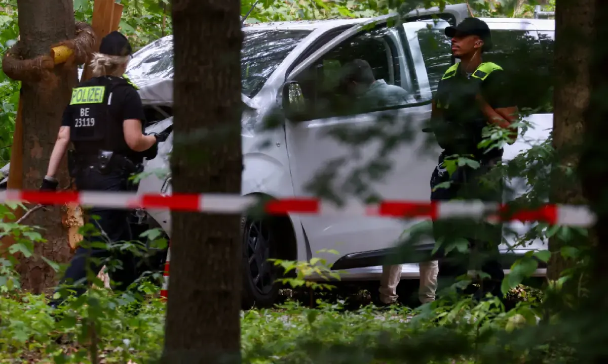 Police investigate the vehicle that crashed into a crowd near Berlin's annual Christopher Street Day Pride parade on Saturday evening. - Reuters