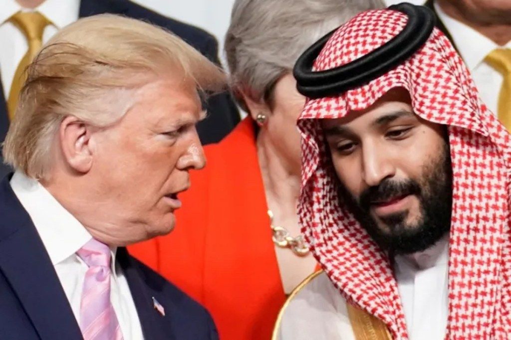 President Trump and Crown Prince Mohammed bin Salman during a U.S.-Saudi meeting. - asiatimes.com