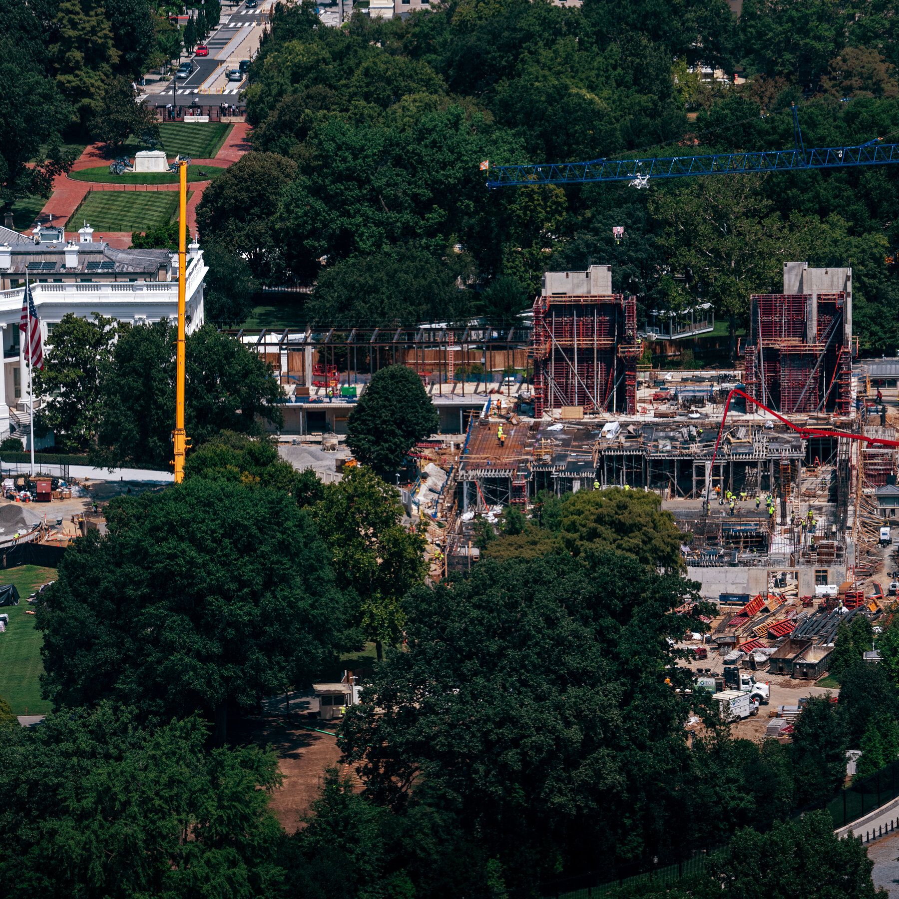 Construction on the White House ballroom site this week. - nytimes.com