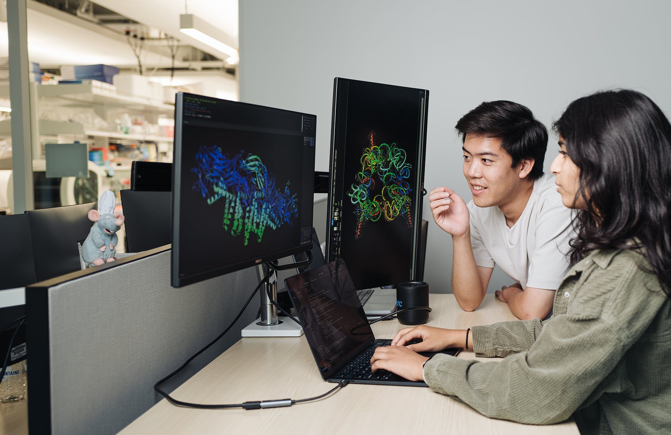 Illustration accompanying coverage of AI-designed viruses for antibiotic-resistant bacteria. - Stanford University / Página/12