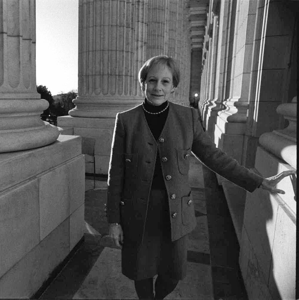 Senator Nancy Kassebaum in 1995, outside her office on Capitol Hill. During the first of her three terms, she was the only woman in the Senate. - nytimes.com