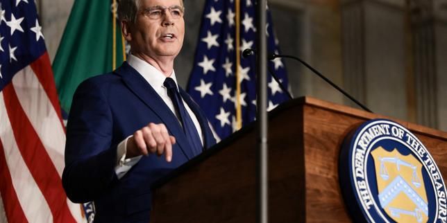 U.S. Treasury Secretary Scott Bessent speaks during a press conference to outline further sanctions against Iran at the Treasury Department in Washington, DC, on August 24, 2026. - Reuters