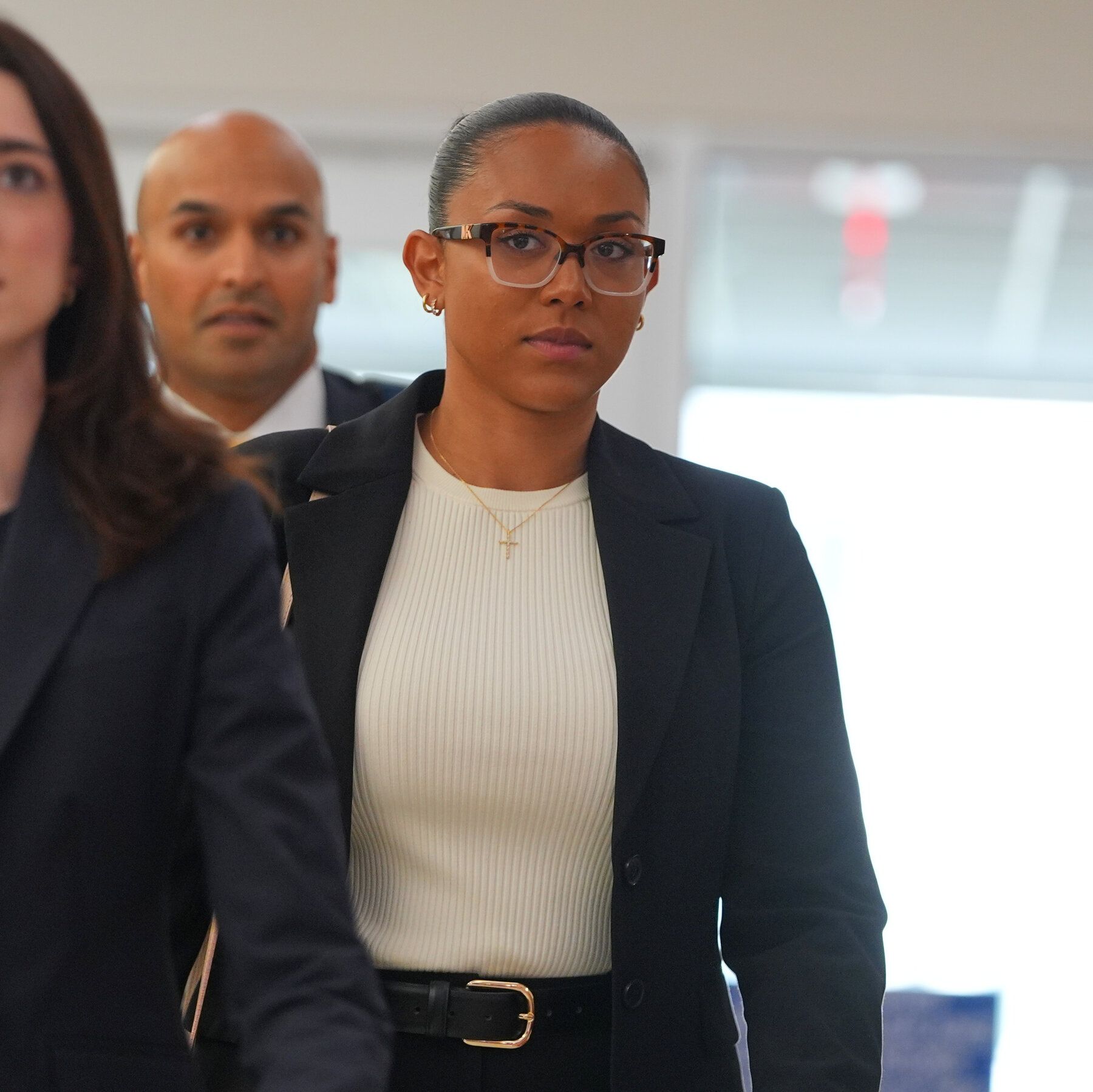 McKenna West, right, after a court hearing in Dallas on Tuesday. - nytimes.com