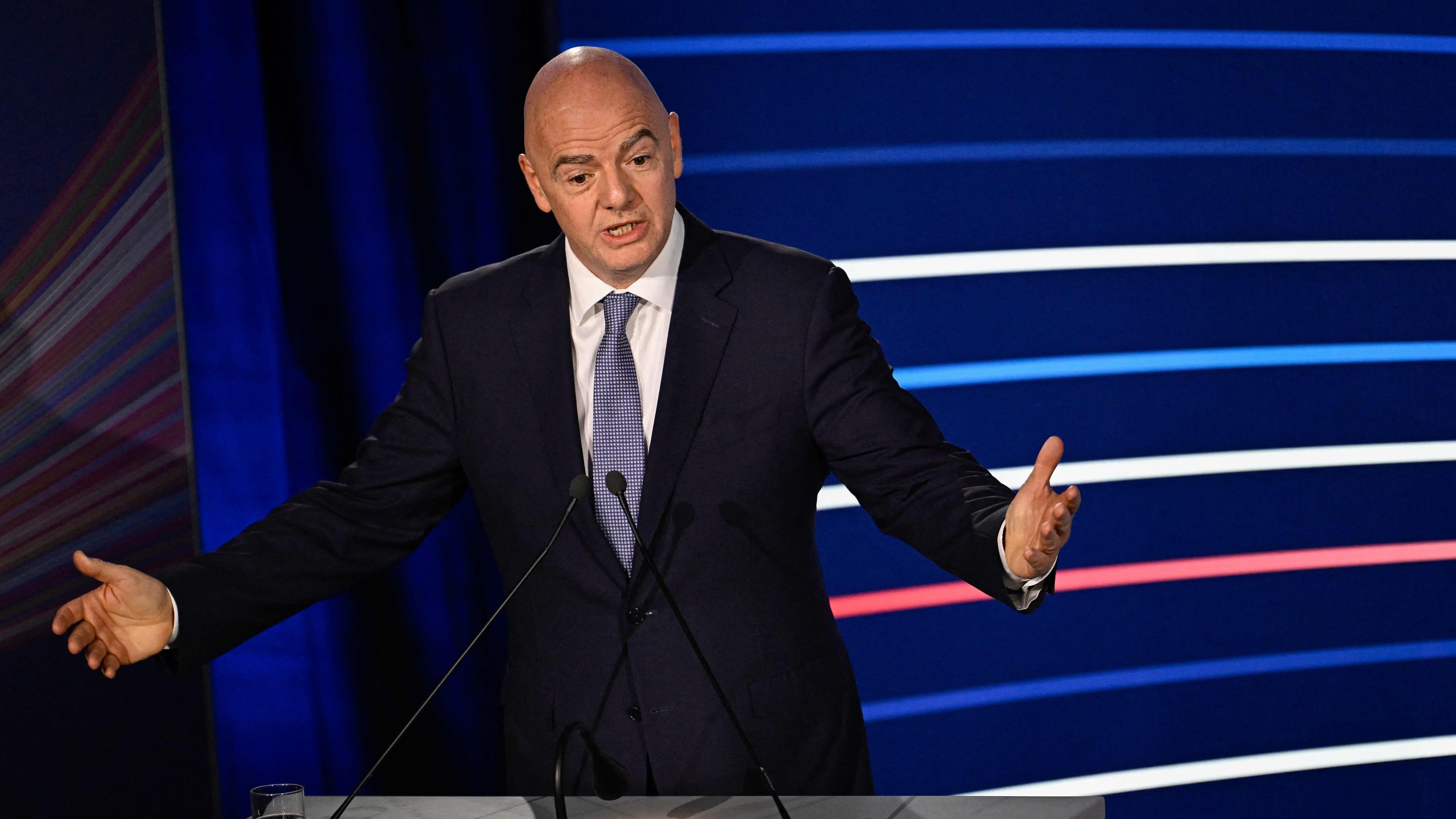 FIFA president Gianni Infantino has been accused of developing the FFE plan in secret for more than a year. - AFP