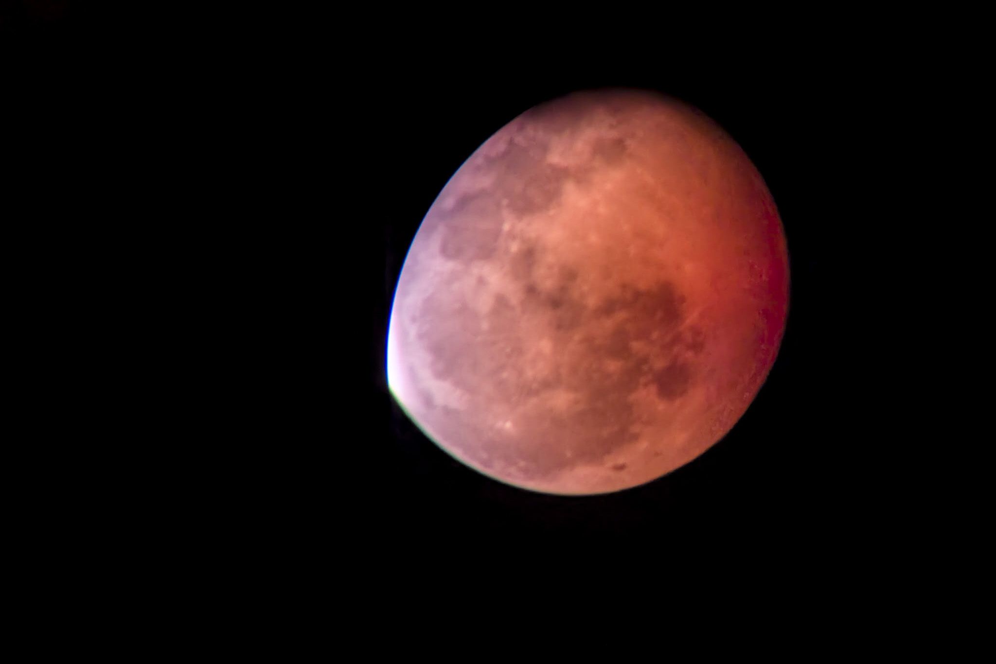 A lunar eclipse photographed through a telescope from Denver on Aug. 27, 2026. - Courtesy Rachel Jacoby