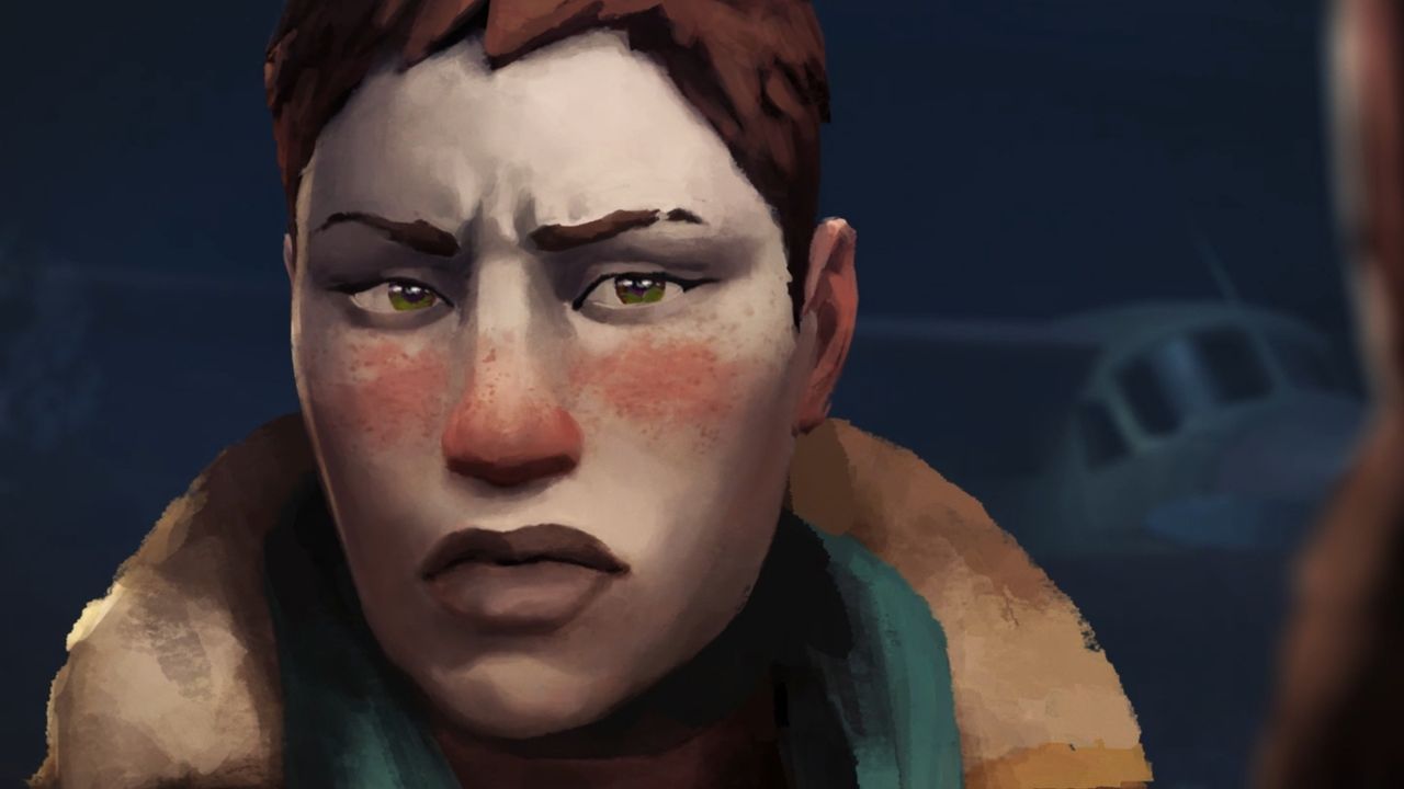 A woman in a winter coat stands in front of a small plane. - pcgamer.com