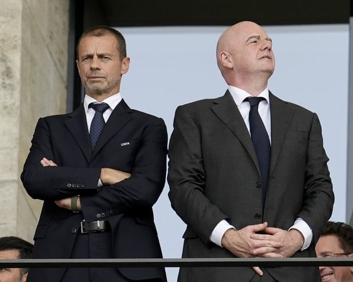 FIFA president Gianni Infantino and UEFA president Aleksander Ceferin pictured in 2024. - Nick Potts/PA