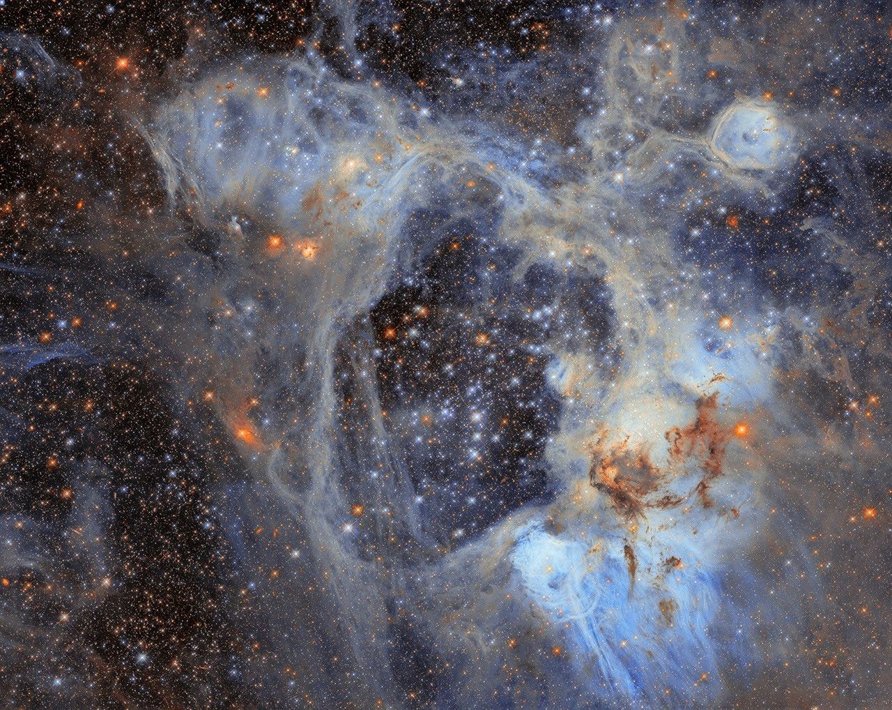 Hubble Space Telescope view of the N44 nebula in the Large Magellanic Cloud. - NASA, ESA/Hubble, D. Gouliermis
