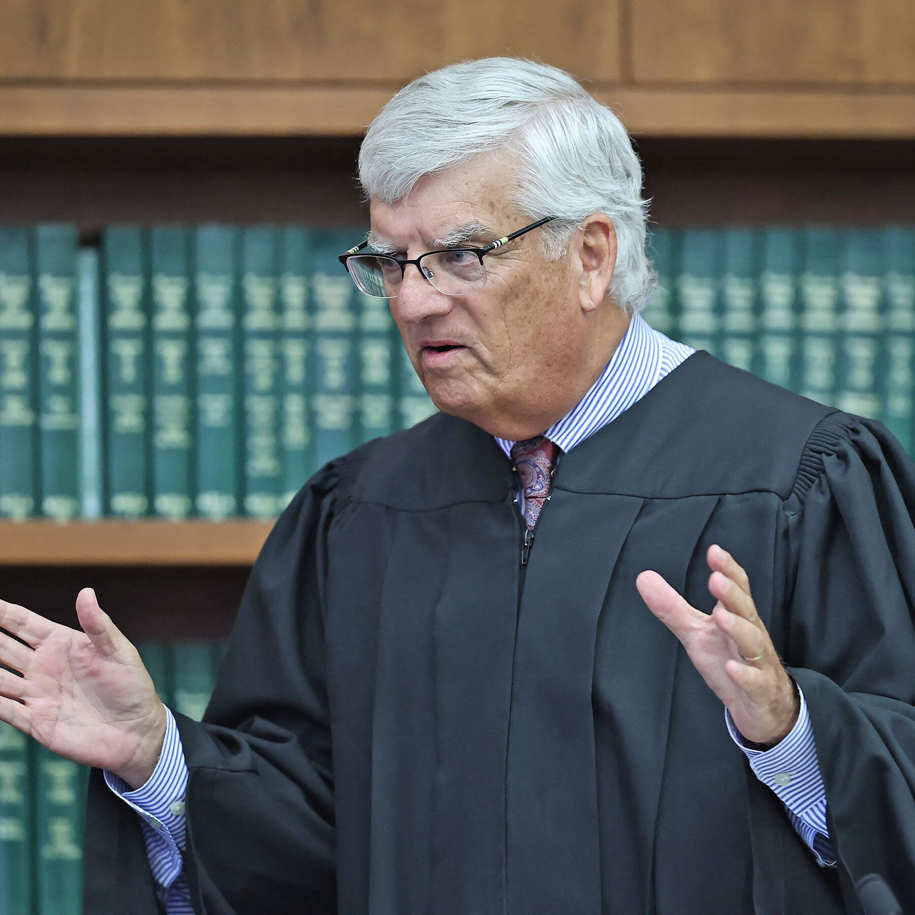 Judge William Sullivan addressing the jury during deliberations on Friday in Lindsay Clancy’s murder trial in Plymouth, Mass. - nytimes.com