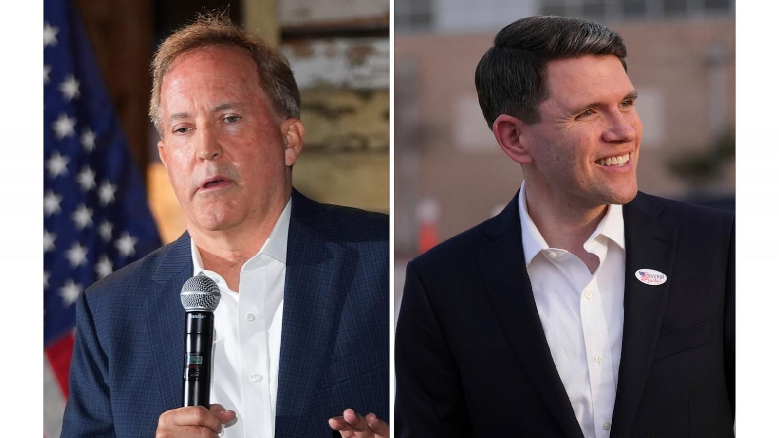 Texas Attorney General Ken Paxton and Texas state Rep. James Talarico are among figures shown in coverage of competitive Senate races. - AP Photo/LM Otero and Eric Gay