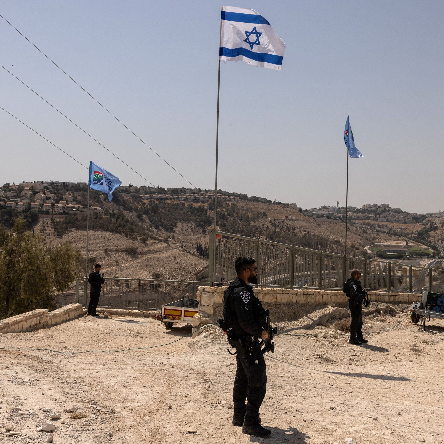 Israeli policemen in the West Bank, in August. - nytimes.com