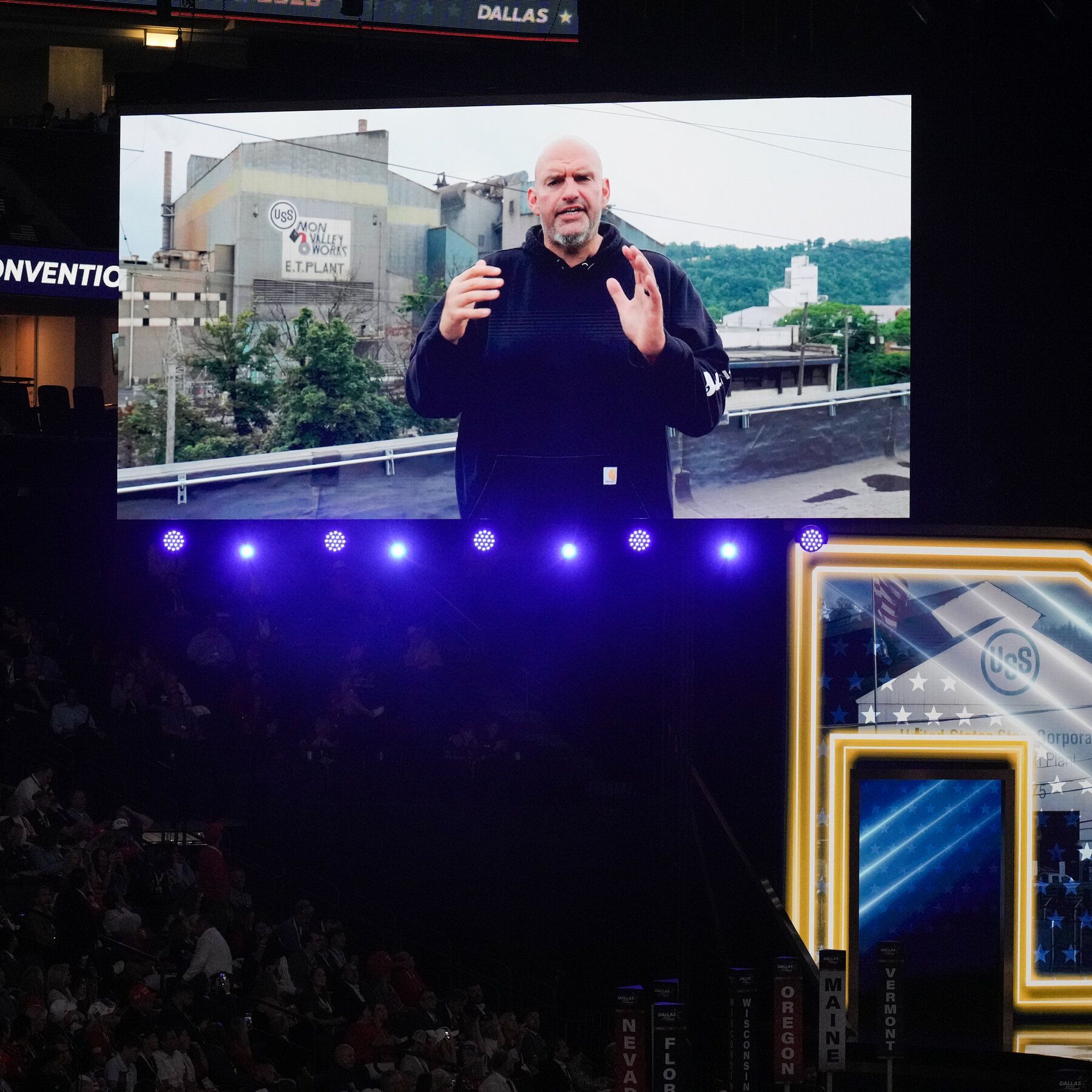 Senator John Fetterman of Pennsylvania was featured in a video at the Republican midterm convention on Wednesday. - nytimes.com