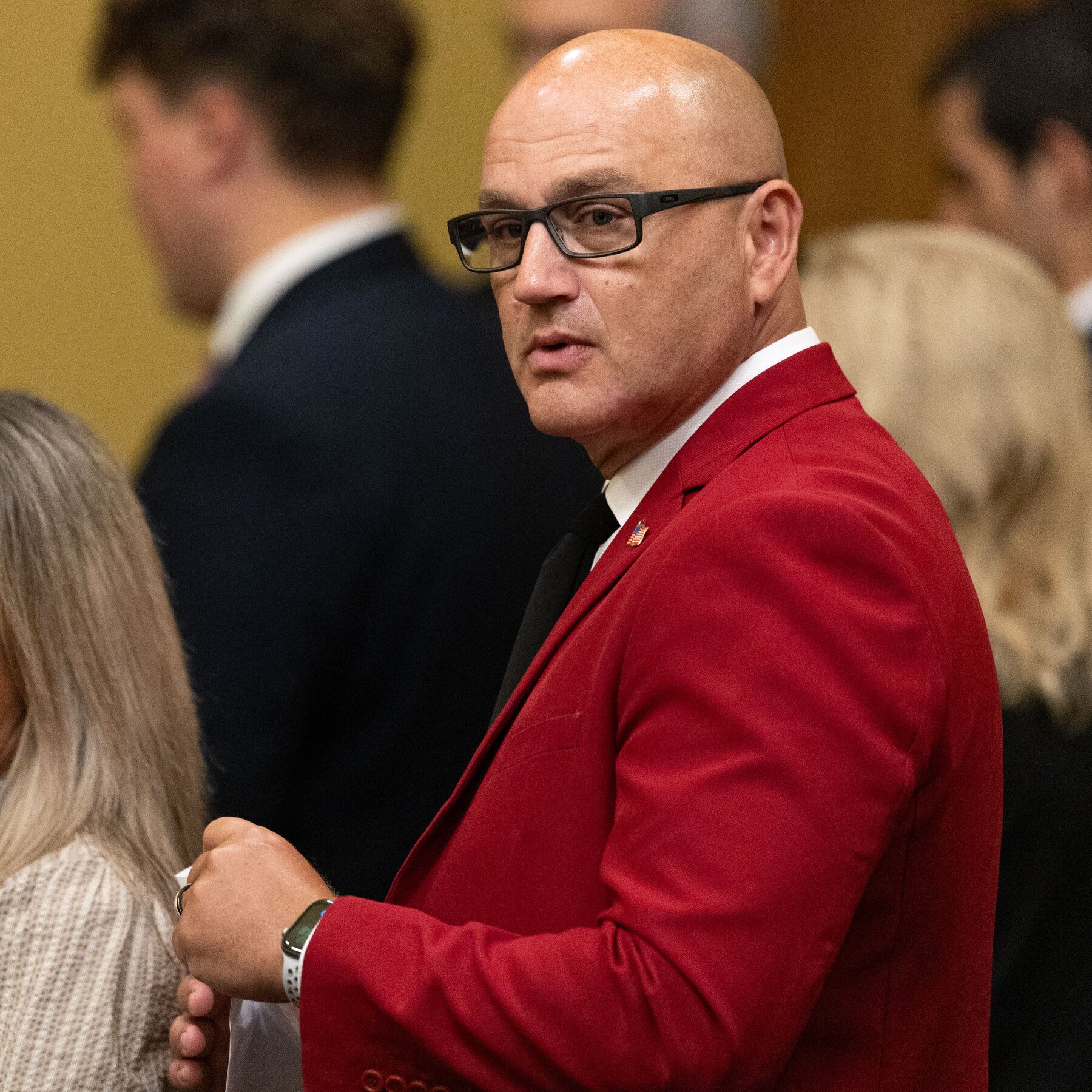 Secretary of State Denny Hoskins of Missouri leaving the courtroom after his contempt hearing at the Missouri Supreme Court in Jefferson City on Thursday. - nytimes.com