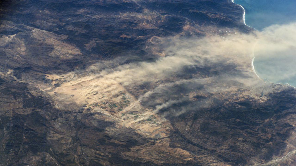 Dust plumes over Baja California, Mexico, photographed in October 2007. - NASA